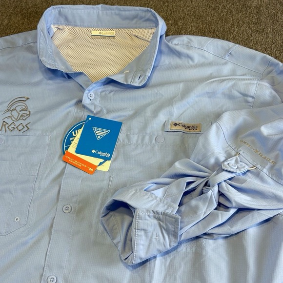 Columbia PFG Tamiami II LS Vented XXL Mens Blue Omni Shade UPF 40 Shirt New - Picture 1 of 14